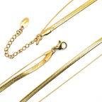 Halskette | Gold - Double Snake Chain - B 4 mm / 1mm - L 40+5cm - Damen
