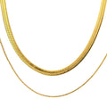 Halskette | Gold - Double Snake Chain - B 4 mm / 1mm - L 40+5cm - Damen