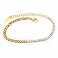 Armband | 18K Gold - Tennis-Cuban - B 3,5mm - L 16+5cm - Damen