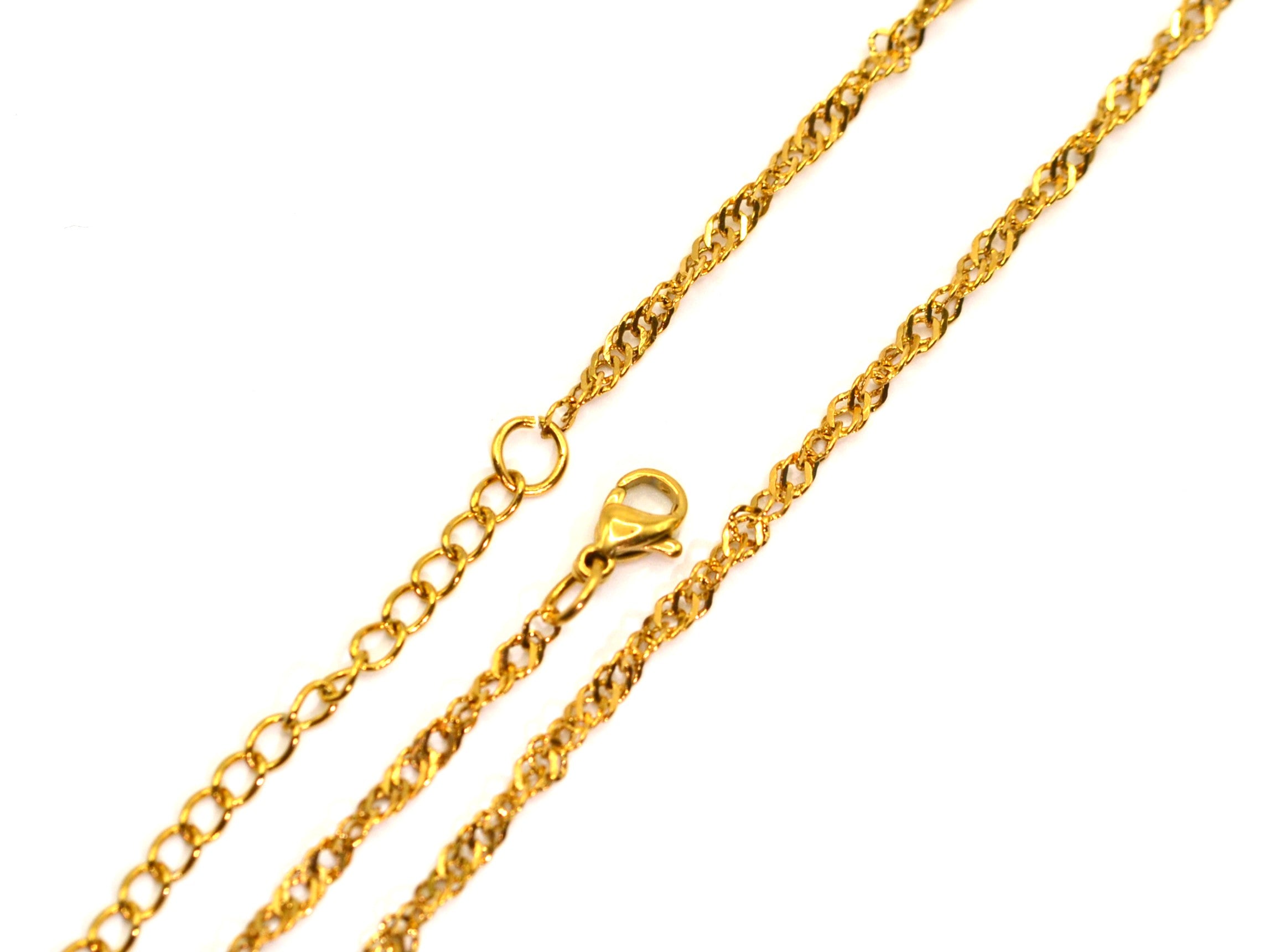 Halskette - 18K Gold - Singapurkette - B 3mm - Damen