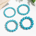 Armband | Perlen - Stretch - Türkis - B 10mm - Unisex