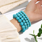 Armband | Perlen - Stretch - Türkis - B 10mm - Unisex
