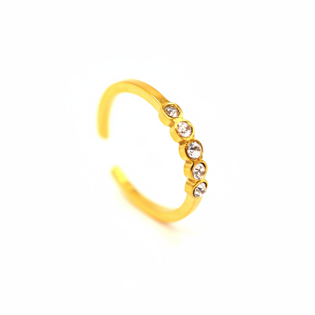 Ring | 18K Gold - Zirkon-Gap - B 1,5mm - Damen