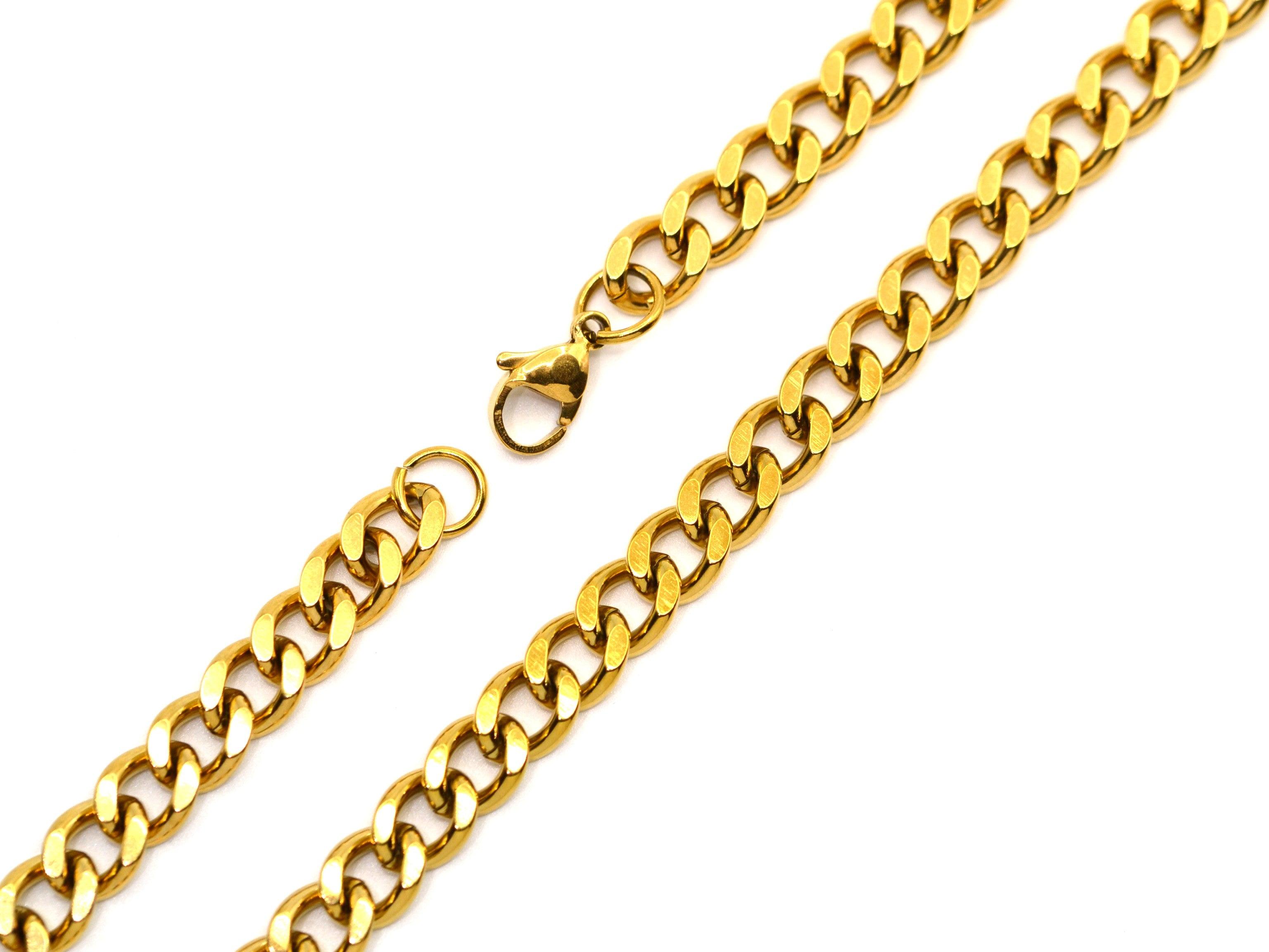 Halskette - 18K Gold - Panzerkette - B 7mm - L 40cm - Damen