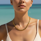 Halskette | 18K Gold - Cuban - B 7mm - L 40cm - Damen