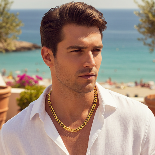 Necklace | 18K Gold - Cuban - W 7mm - L 60cm - Men
