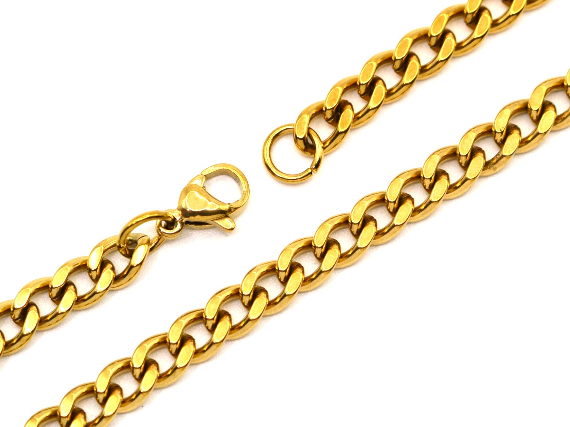 Halskette - 18K Gold - Panzerkette - B 5mm - L 40cm - Damen