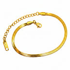 Anklet | Gold - Snake Chain - W 3mm - L 16.5 + 5cm - Women's