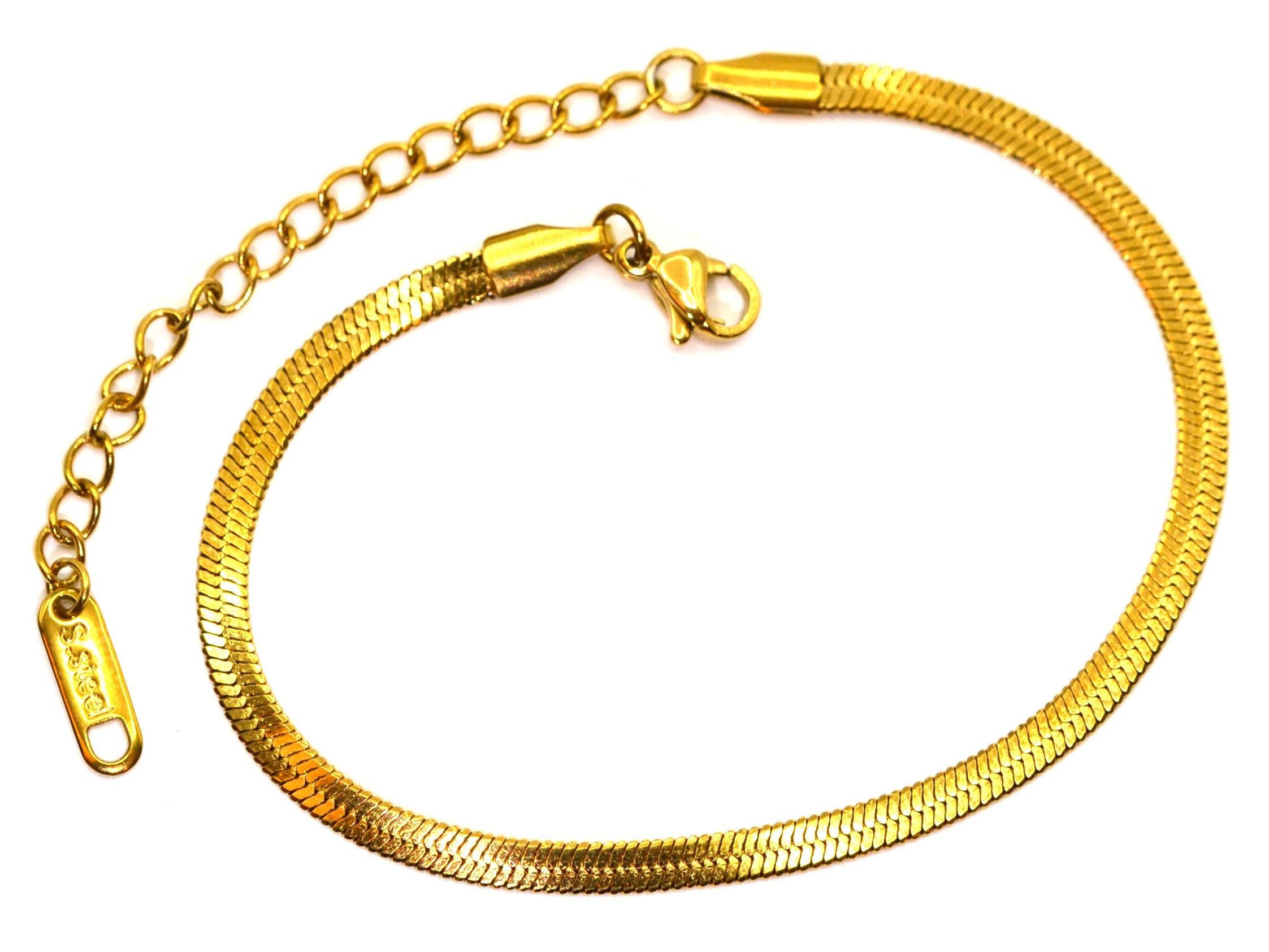 Fußkette - Gold - Schlangenkette - B 3mm - Damen