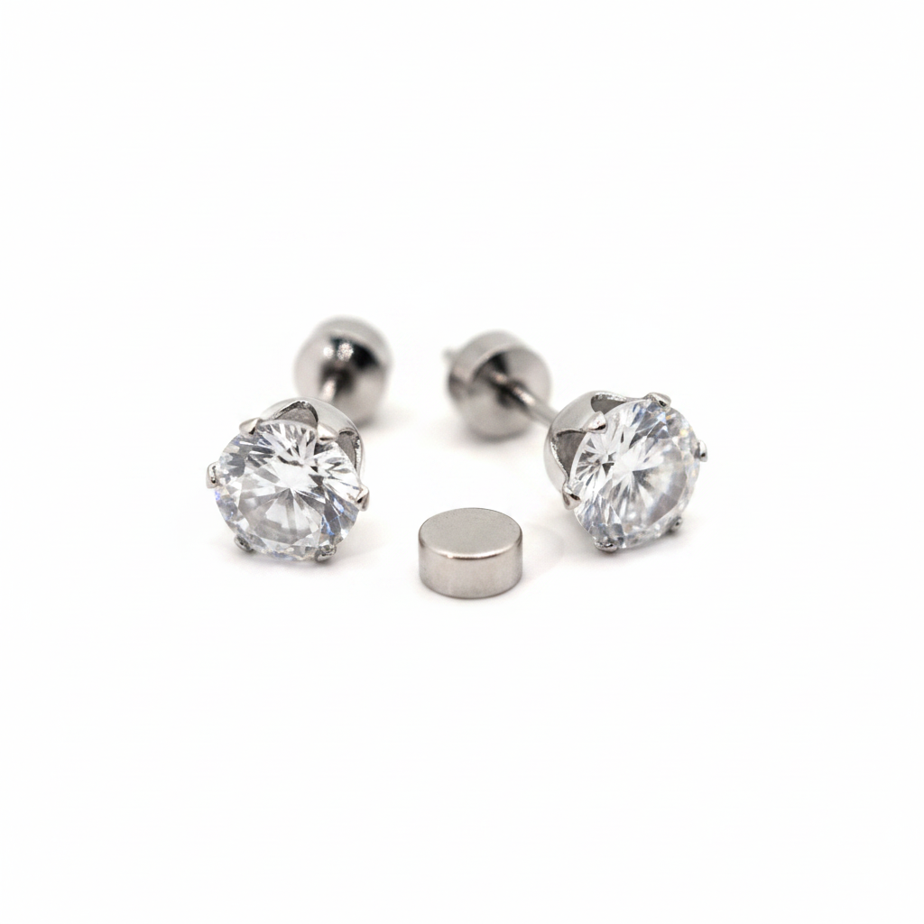 Ohrstecker | Silber - Zirkon-Studs - B 4mm - Unisex