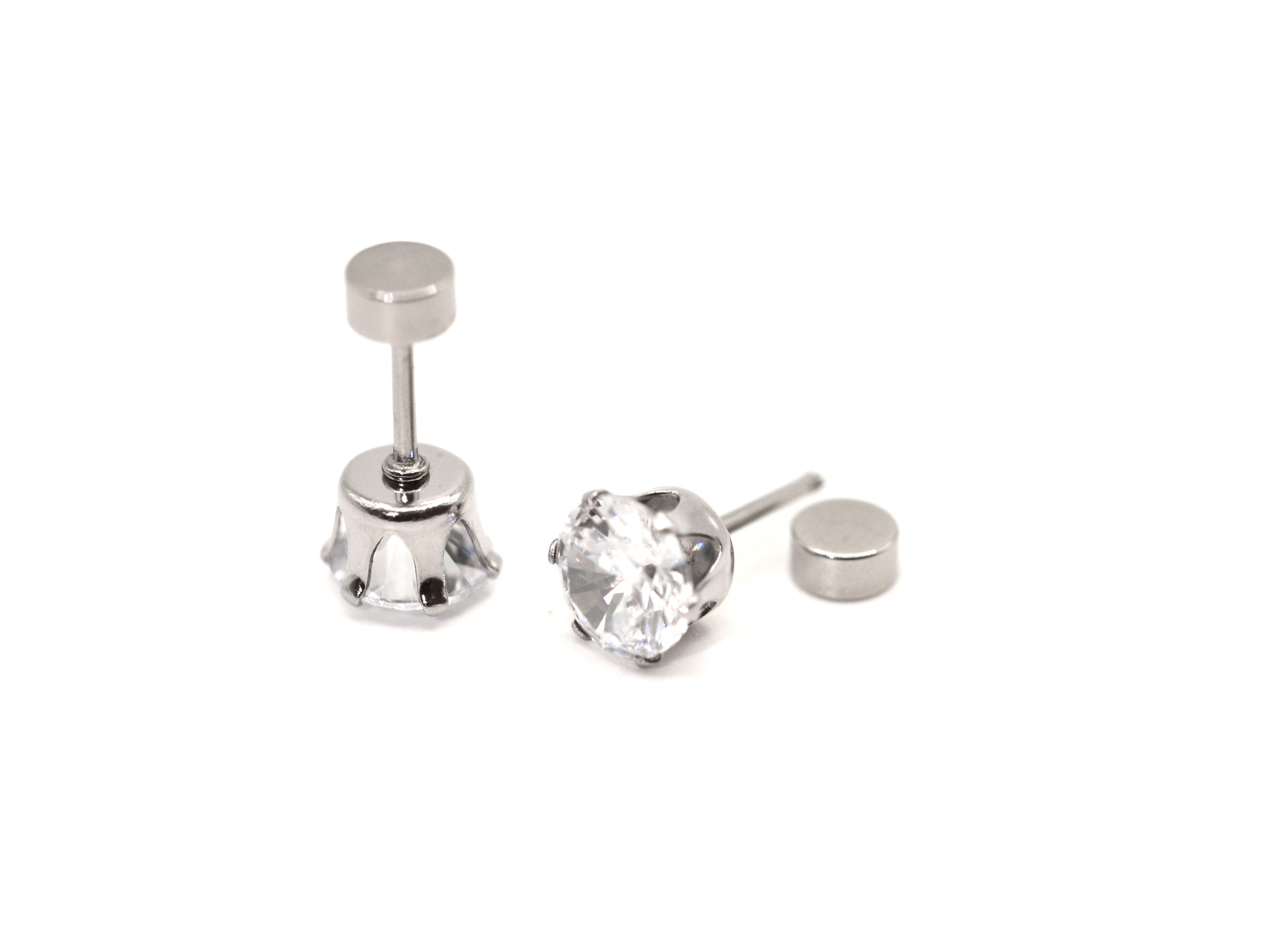 Ohrstecker mit Stein - Silber - 4mm - Zirkon - Unisex
