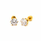 Stud Earrings | 18K Gold - Zircon Studs - W 4mm - Unisex