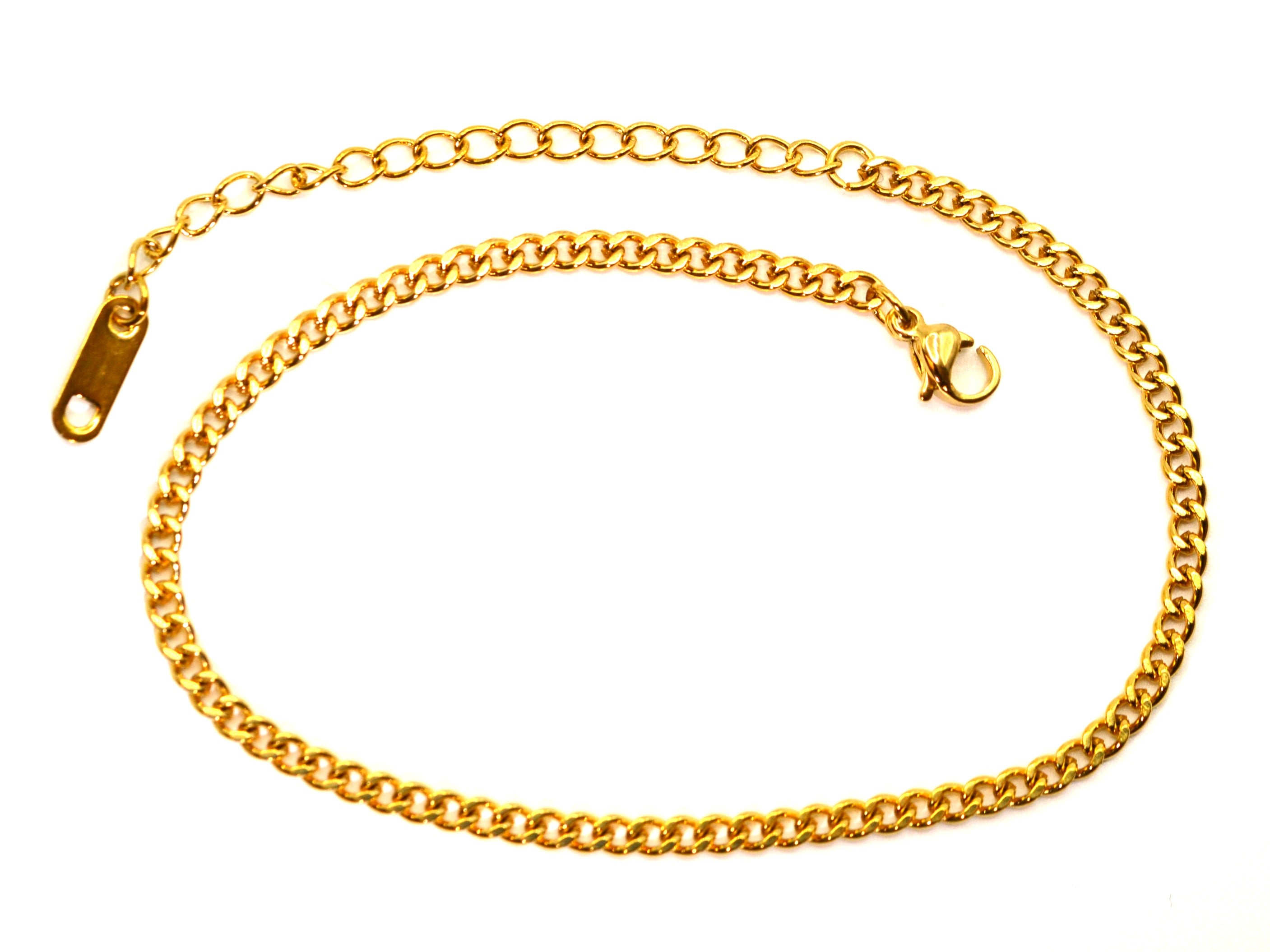 Fußkette - Gold - B 2,8mm - Panzerkette - Damen