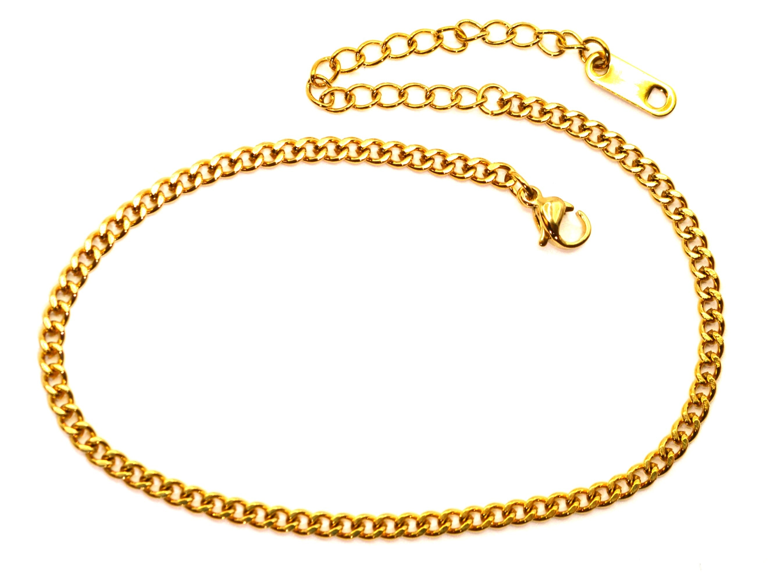 Fußkette - Gold - B 2,8mm - Panzerkette - Damen