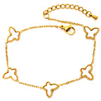 Armband | Gold - Butterfly - B 1,2mm - L 17,5+3cm - Damen