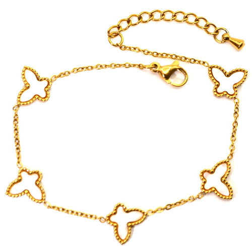 Armband | Gold - Butterfly - B 1,2mm - L 17,5+3cm - Damen