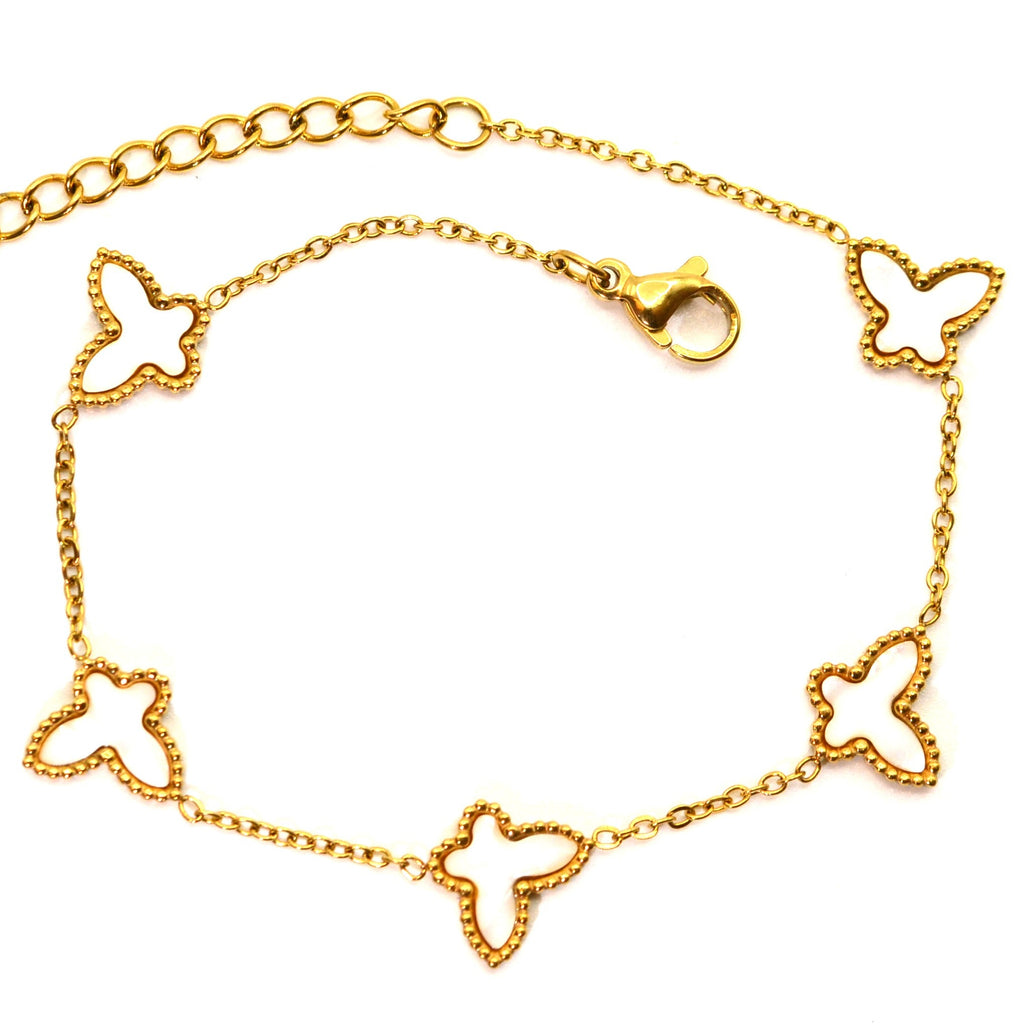 Armband | Gold - Butterfly - B 1,2mm - L 17,5+3cm - Damen