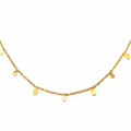 Halskette | Gold - Ankerkette - Dangle-Drop - B 1mm - L 40+5cm - Damen