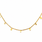 Halskette | Gold - Ankerkette - Dangle-Drop - B 1mm - L 40+5cm - Damen