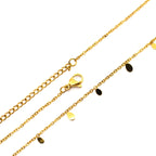 Halskette | Gold - Ankerkette - Dangle-Drop - B 1mm - L 40+5cm - Damen