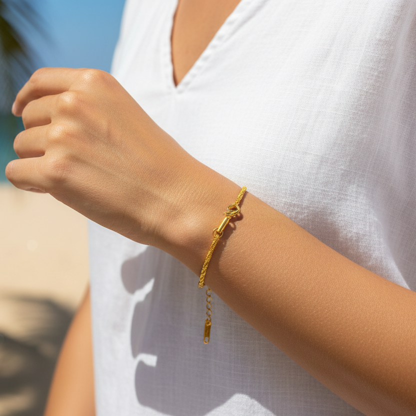 Armband | 18K Gold - Singapurkette - B 3mm - L 17+5cm - Damen