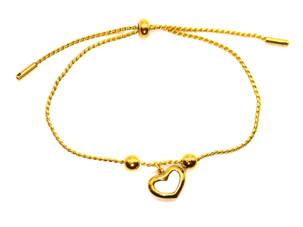 Armband | Gold - Charm - Herz - B 1mm - L max. 22cm - Damen