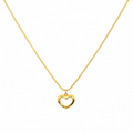 Necklace | Gold - Solitaire - Heart - W 1mm - L 40+5cm - Women