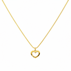 Necklace | Gold - Solitaire - Heart - W 1mm - L 40+5cm - Women