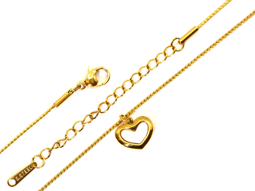 Halskette | Gold - Solitär - Herz - B 1mm - L 40+5cm - Damen