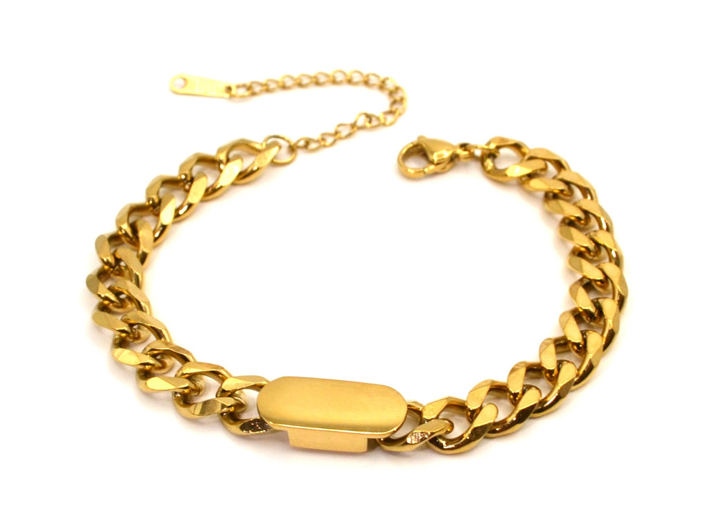Armband | 18K Gold - Cuban - B 8mm - L 16+4cm - Damen