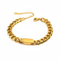 Bracelet | 18K Gold - Cuban - W 8mm - L 16+4cm - Ladies