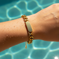 Armband | 18K Gold - Cuban - B 8mm - L 16+4cm - Damen