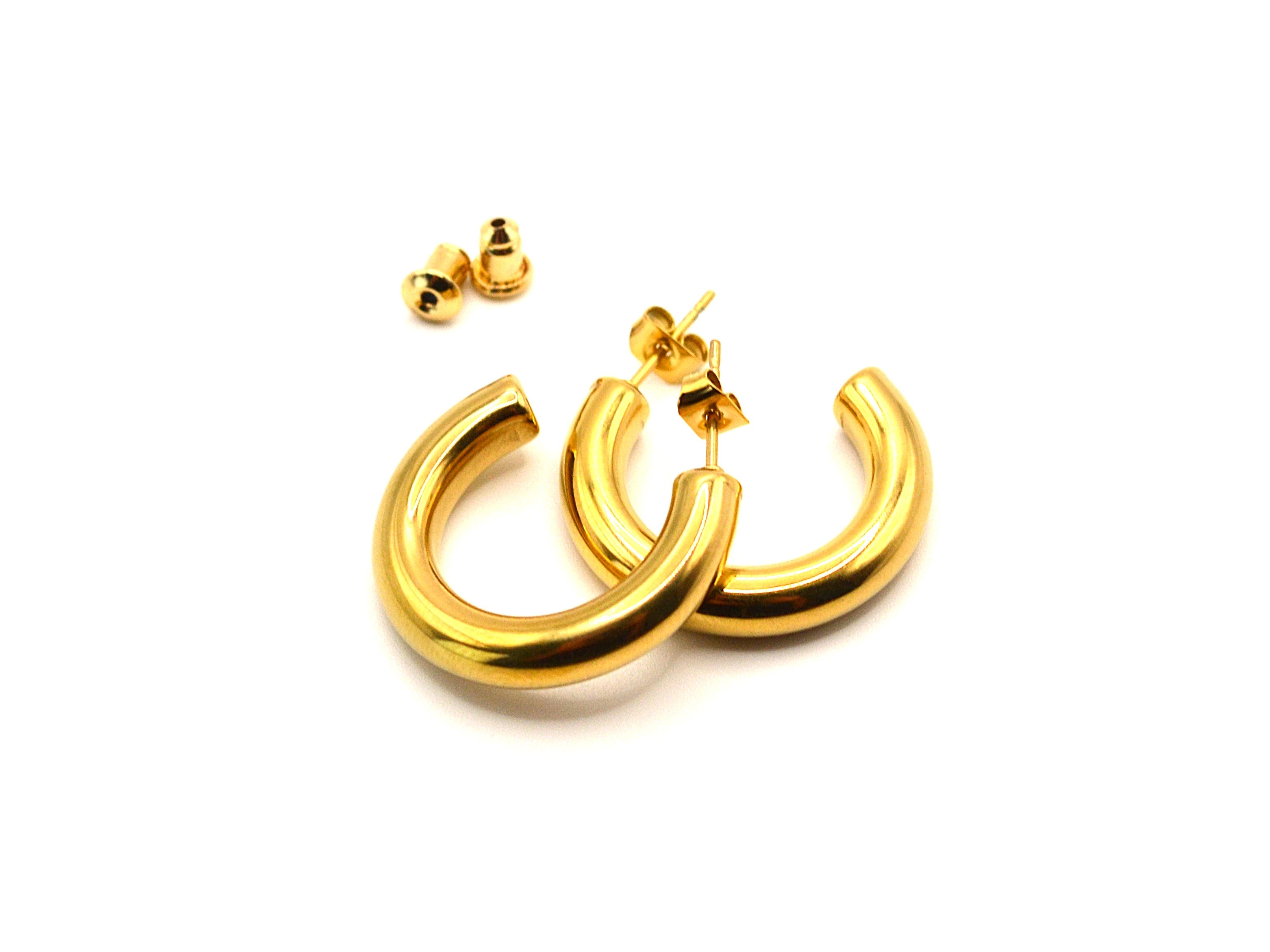 Creolen - 18K Gold - 25mm - Ohrringe - Damen