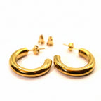 Creolen | 18K Gold - Open Hoops - 25mm - Damen