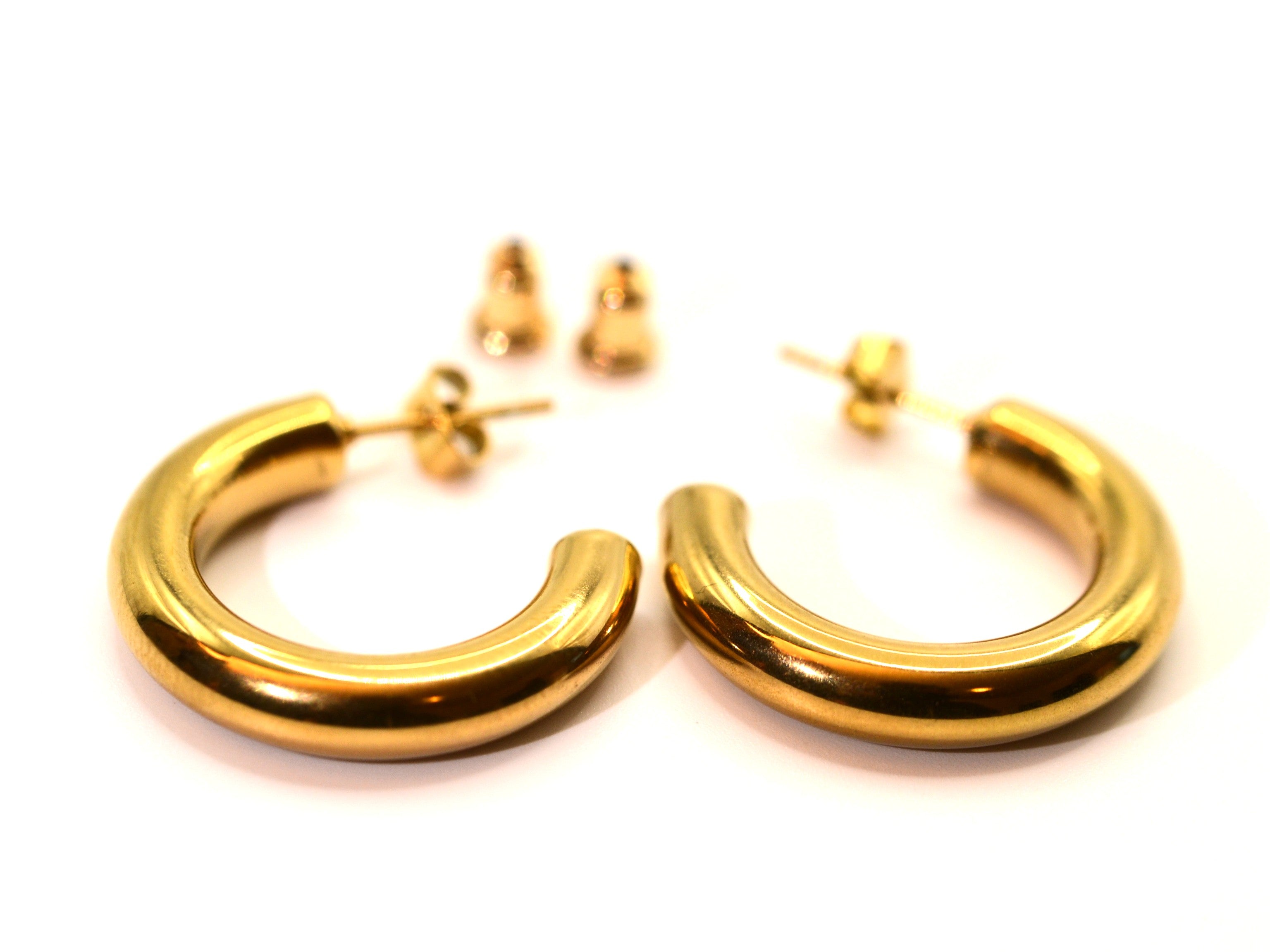 Creolen - 18K Gold - 25mm - Ohrringe - Damen