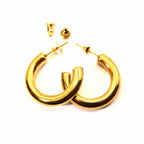 Creolen | 18K Gold - Open Hoops - 25mm - Damen
