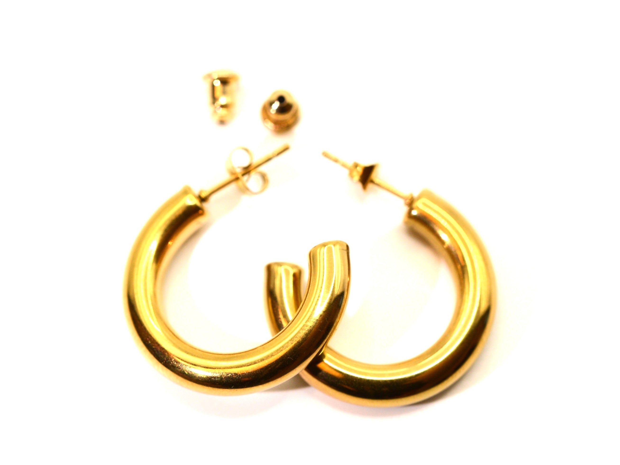 Creolen - 18K Gold - 25mm - Ohrringe - Damen