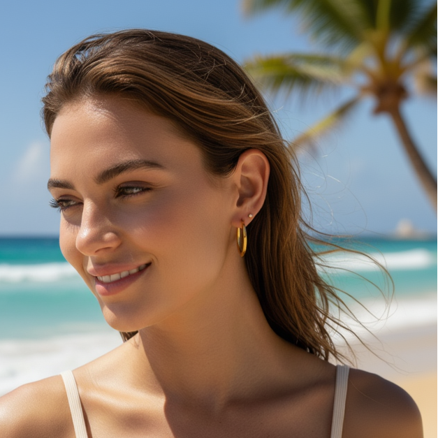 Creolen | 18K Gold - Mini Hoops - 25mm - Damen