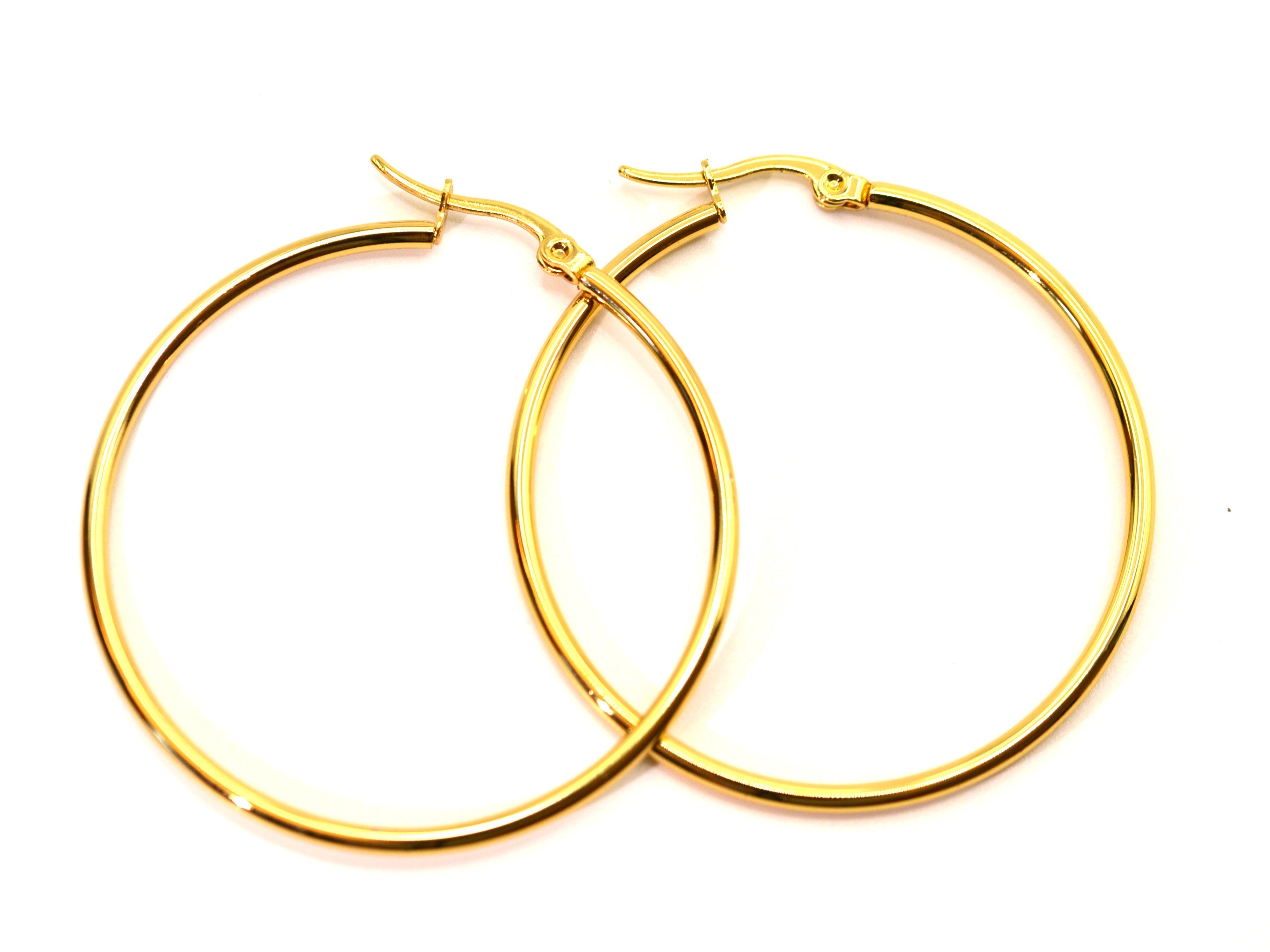 Creolen - 18K Gold - 45mm - Ohrringe - Damen