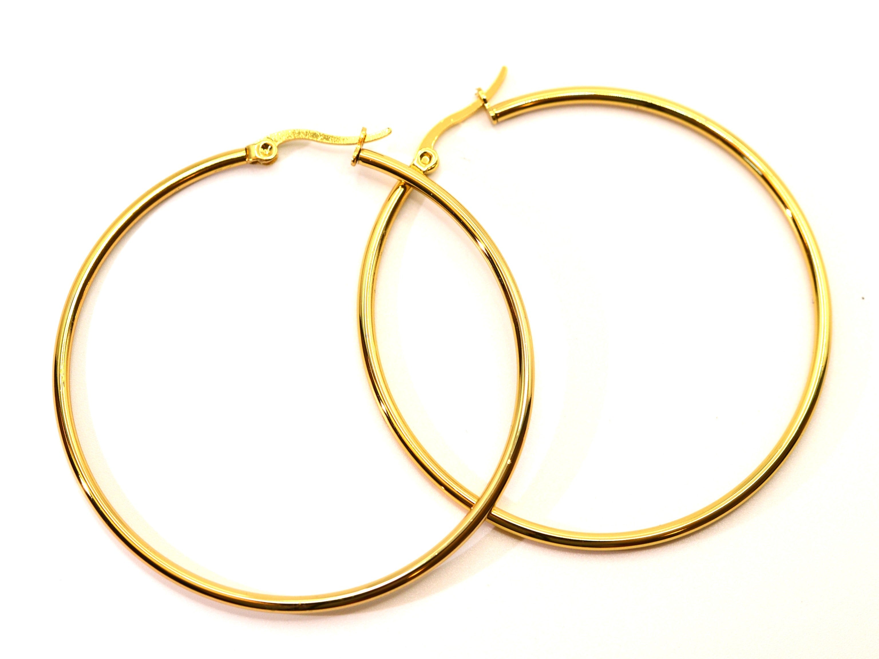 Creolen - 18K Gold - 55mm - Ohrringe - Damen
