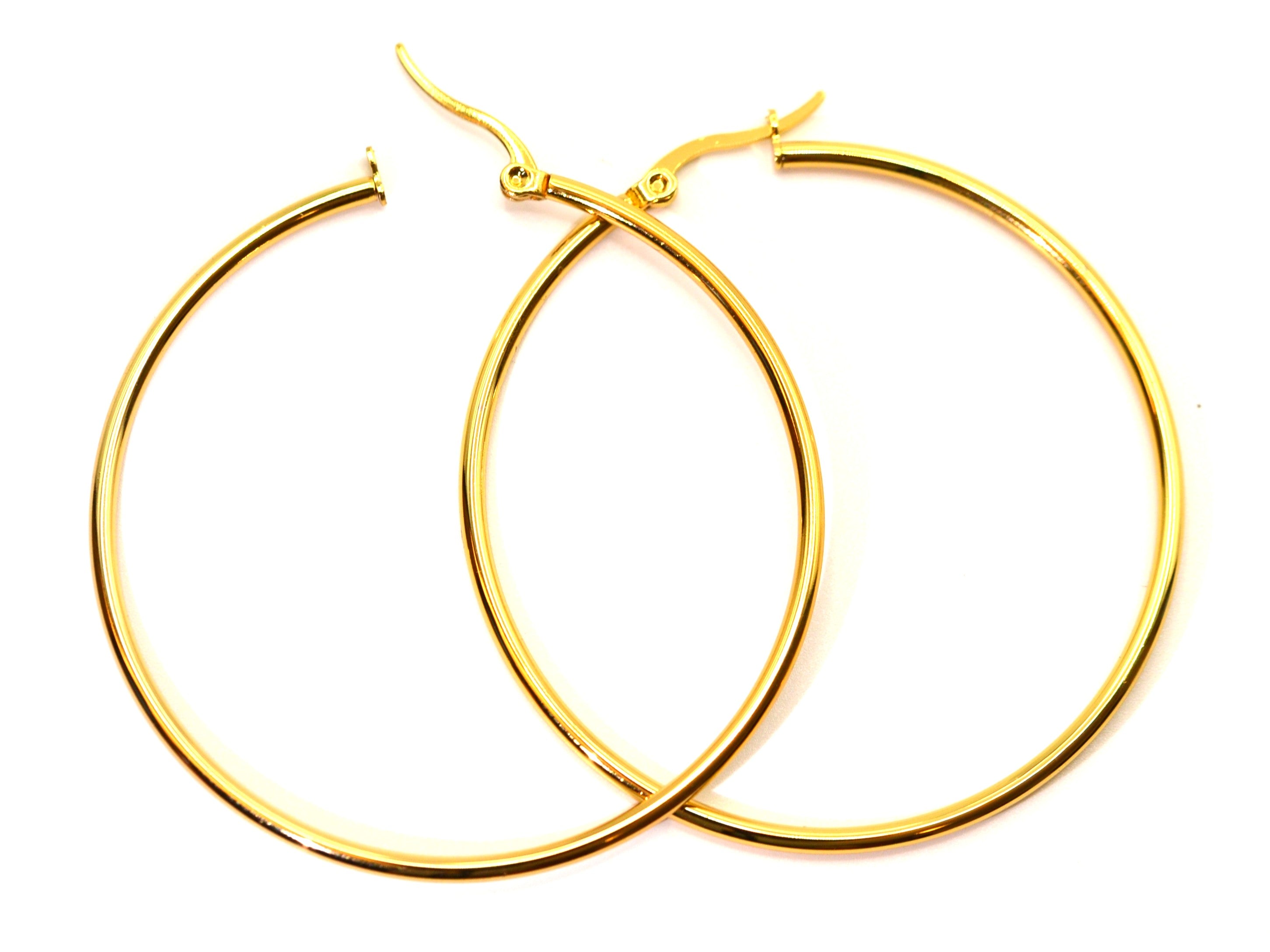 Creolen - 18K Gold - 55mm - Ohrringe - Damen