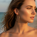 Hoop Earrings | 18K Gold - Statement Hoops - 55mm - Women's