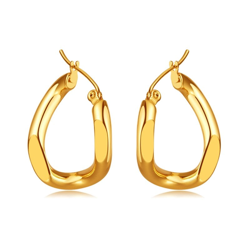 Creolen | 18K Gold - Twist Hoops - 22mm - Damen