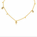 Necklace | 18K Gold - Cable Chain - Dangle Zircon - L 41+5cm - Women's