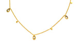 Necklace | 18K Gold - Cable Chain - Dangle Zircon - L 41+5cm - Women's