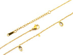 Necklace | 18K Gold - Cable Chain - Dangle Zircon - L 41+5cm - Women's