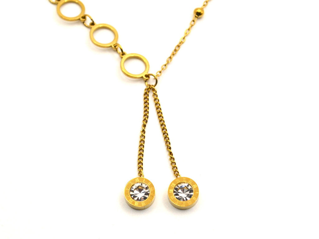 Halskette | Gold - Ankerkette - Layered-Drop - B 1,2mm - L 41+5cm - Damen