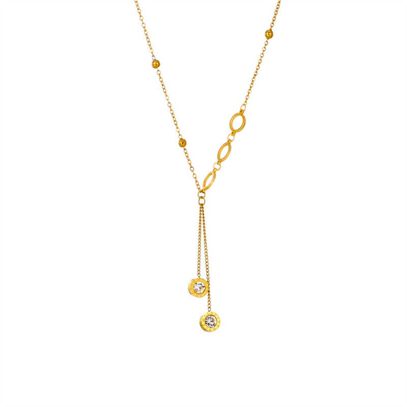 Halskette | Gold - Ankerkette - Layered-Drop - B 1,2mm - L 41+5cm - Damen
