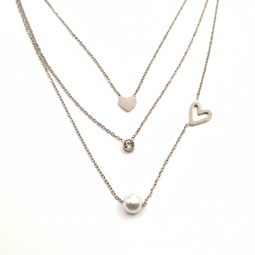 Necklace | Silver - Anchor chain - Layering - L 50+5cm - Women's