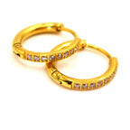 Creole Earrings | 18K Gold - Pavé Hoops - 16mm - Women